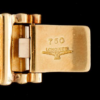 HERRARMBANDSUR, guld 18K, diamanter, Longines, numrerat 18005538. Tot ca 113 gram.