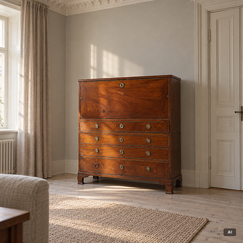 A late Gustavian mahogany secretaire by L. Almgren (master in Stockholm 1771-95).