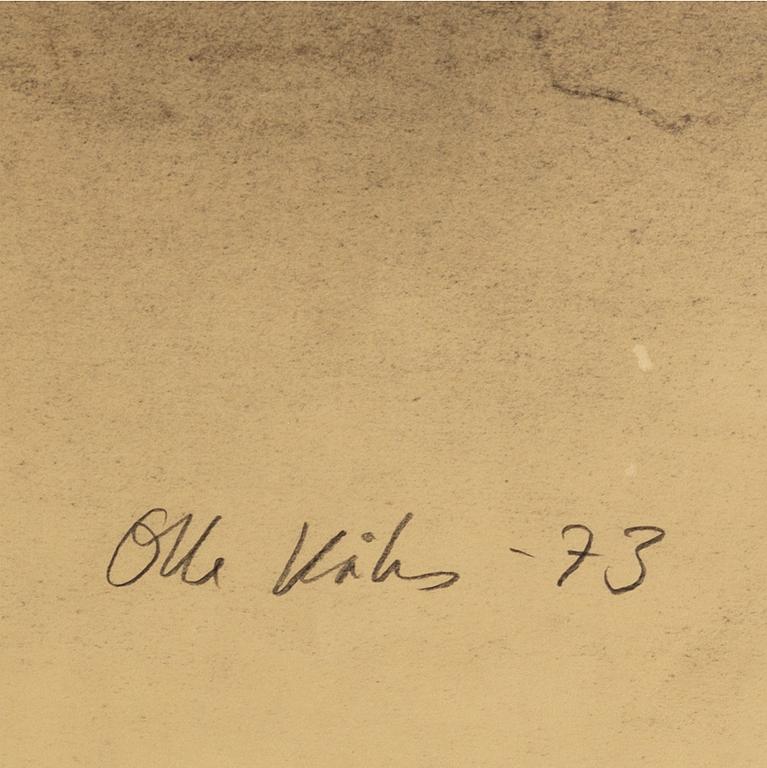 Olle Kåks, charcoal on papper, signed Olle Kåks and dated -73.