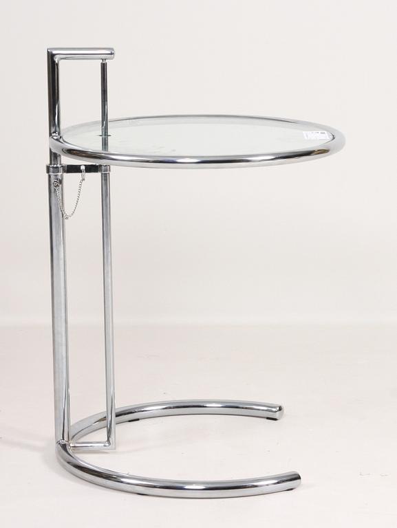 SERVERINGSBORD, Eileen Gray, efter, glas och förkromad metall.