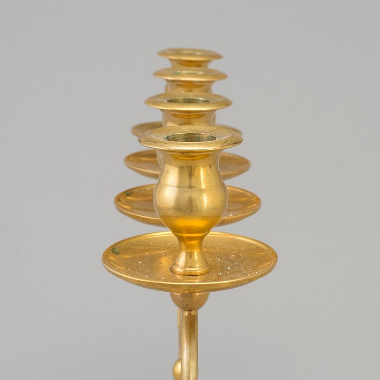 A  brass candelabrum "Mistel", designed by Bror Johansson for Skultuna. Second half of the 20th century.