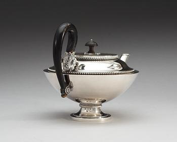 A Swedish 19th century silver tea-pot, makers mark of Adolf Zethelius, Stockholm 1818.