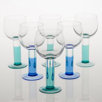 KERTTU NURMINEN, GLASSERVISDELAR, 23 st, "Mondo", Iittala 1900-talets senare hälft.