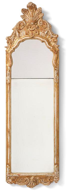 A Swedish Rococco mirror, late 18th century.