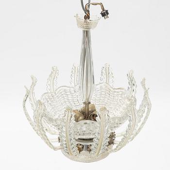 Carl Fagerlund, a glass ceiling lamp, Orrefors, 1940s.