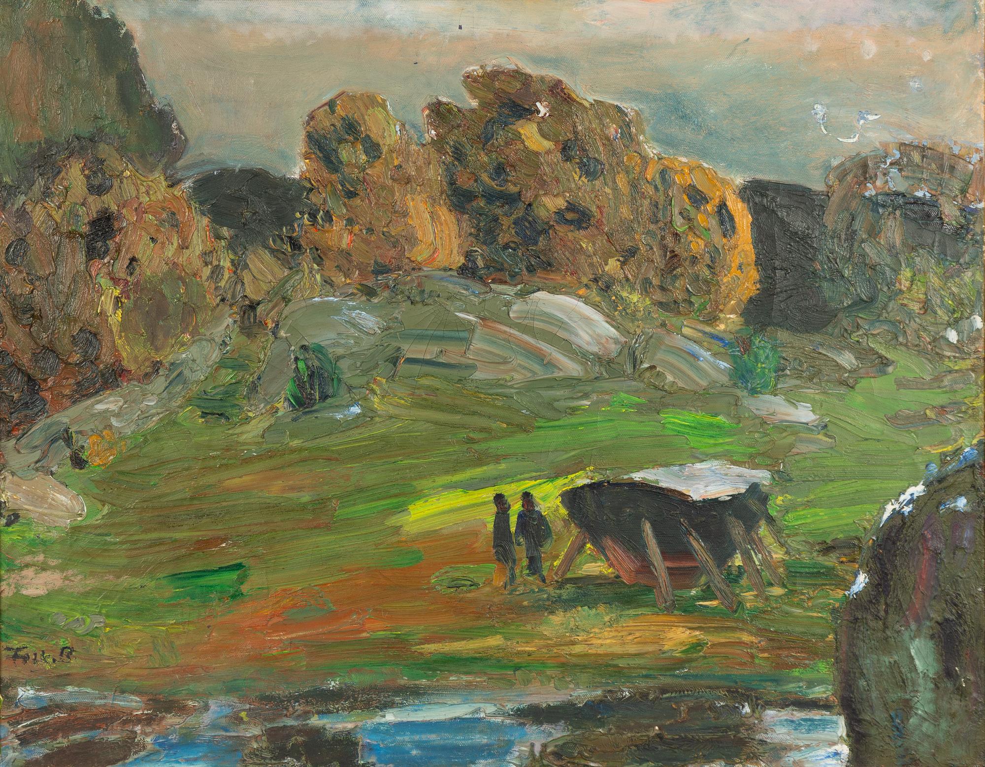 Folke Persson, Kustvik with figures.