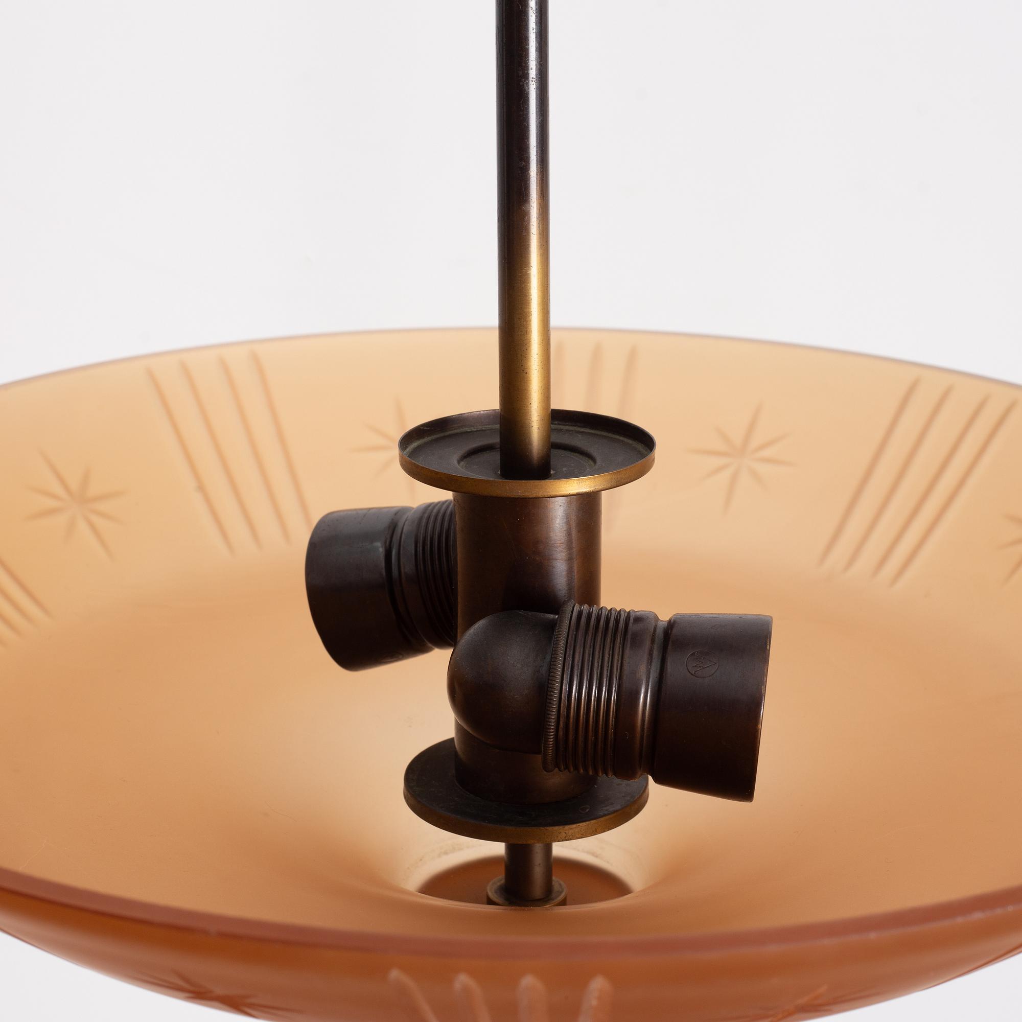 Cebe (Chr Bergh & Co), taklampa, modell "65332", Svalöv, 1930-tal.