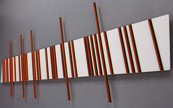 LARS-ERIK FALK, wall relief, wood and painted aluminum, signed Lars-Erik Falk and dated 1983.