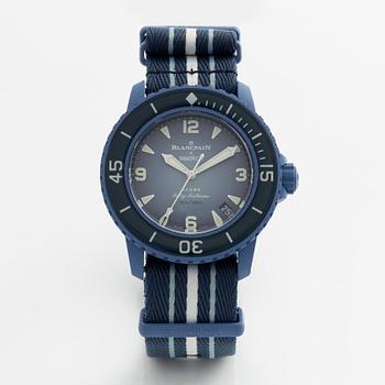 Swatch/Blancpain, Scuba Fifty Fathoms, Atlantic Ocean, armbandsur, 42,3 mm.