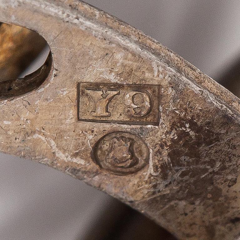Manschettknappar, 4 par, silver, Finland och Sverige.