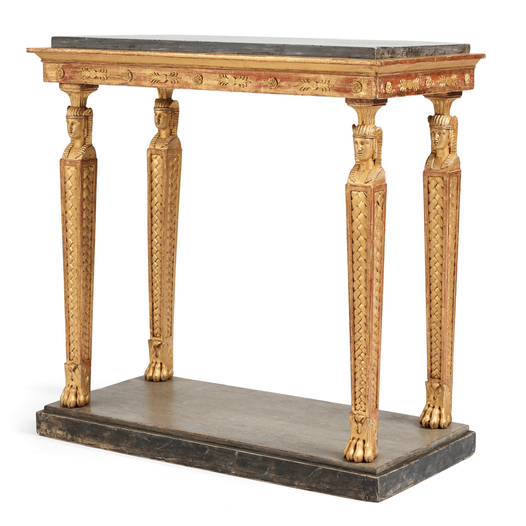 Konsolbord, av Jonas Frisk (mästare i Stockholm 1805 - 1849), Sengustavianskt.