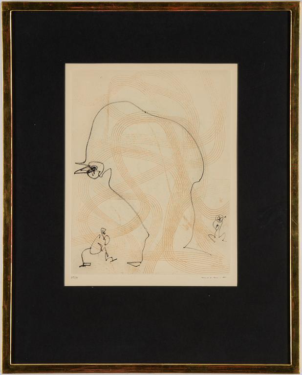 Max Ernst, etching in colours, 1966, signed 55/99.
