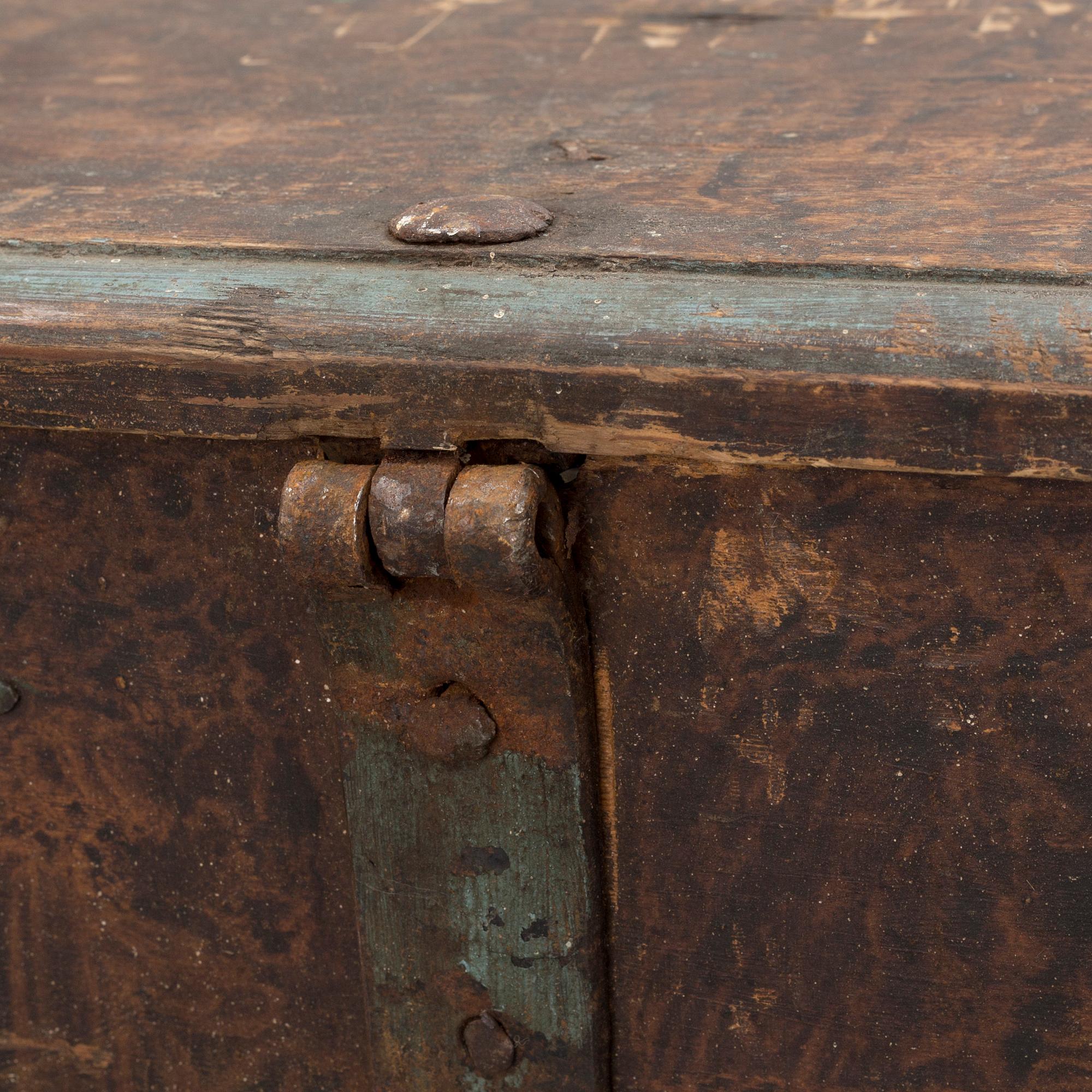 a 18th century wooden chest.