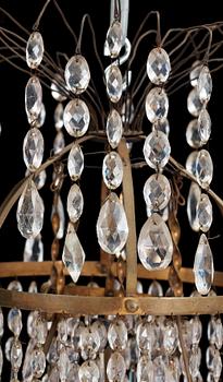 A late Gustavian circa 1800 seven-light chandelier.