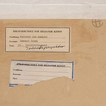 Lennart Rodhe, "Interiörfragment / Interiörperspektiv".