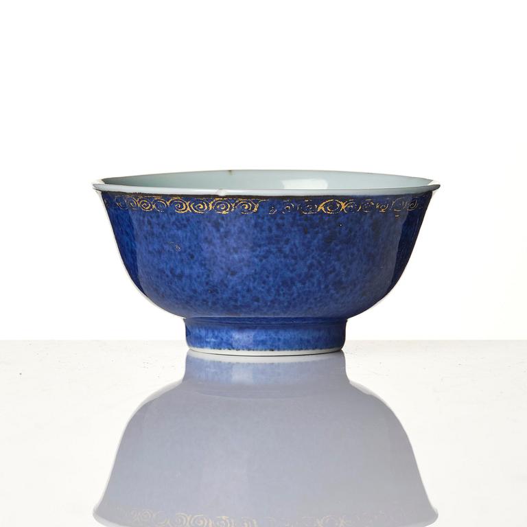 A powder blue cup, Qing dynasty, Yongzheng mark and of the period (1723-35).