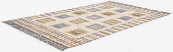 Märta Måås-Fjetterström, a carpet 'Ljusa plador', flat weave, c. 262 x 162 cm, signed AB MMF.