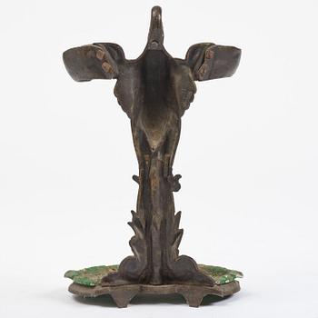 A French cast-iron umbrella stand, late 19th century.