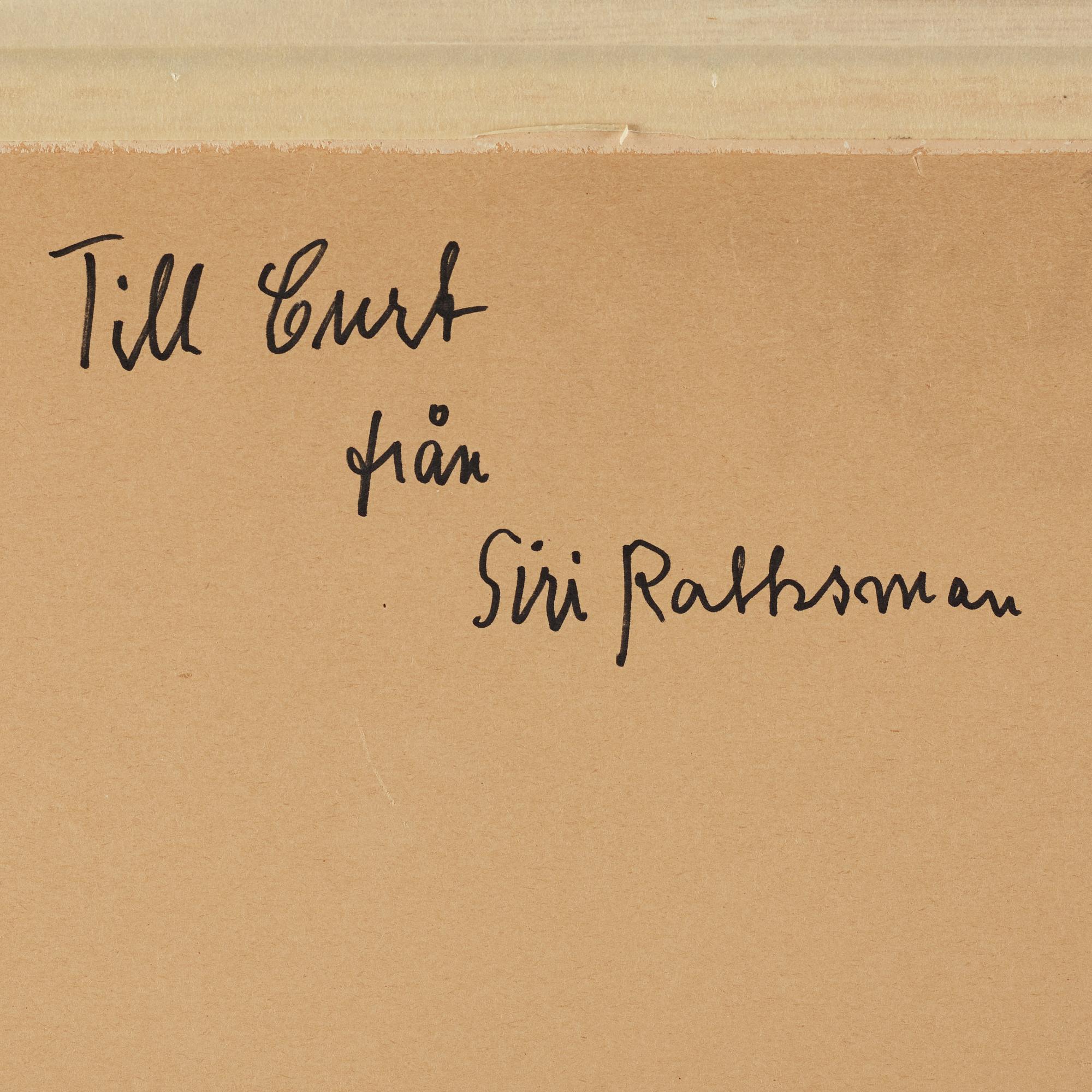 Siri Rathsman, blandteknik. Signerad och daterad 1951.