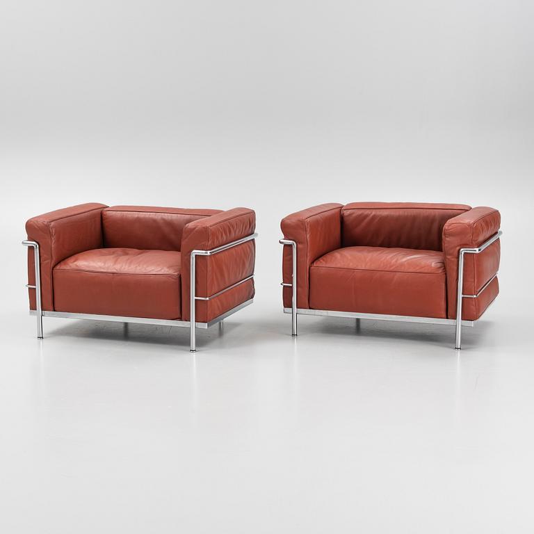 Le Corbusier, Pierre Jeanneret & Charlotte Perriand, a pair of 'LC3' armchiars, Cassina.