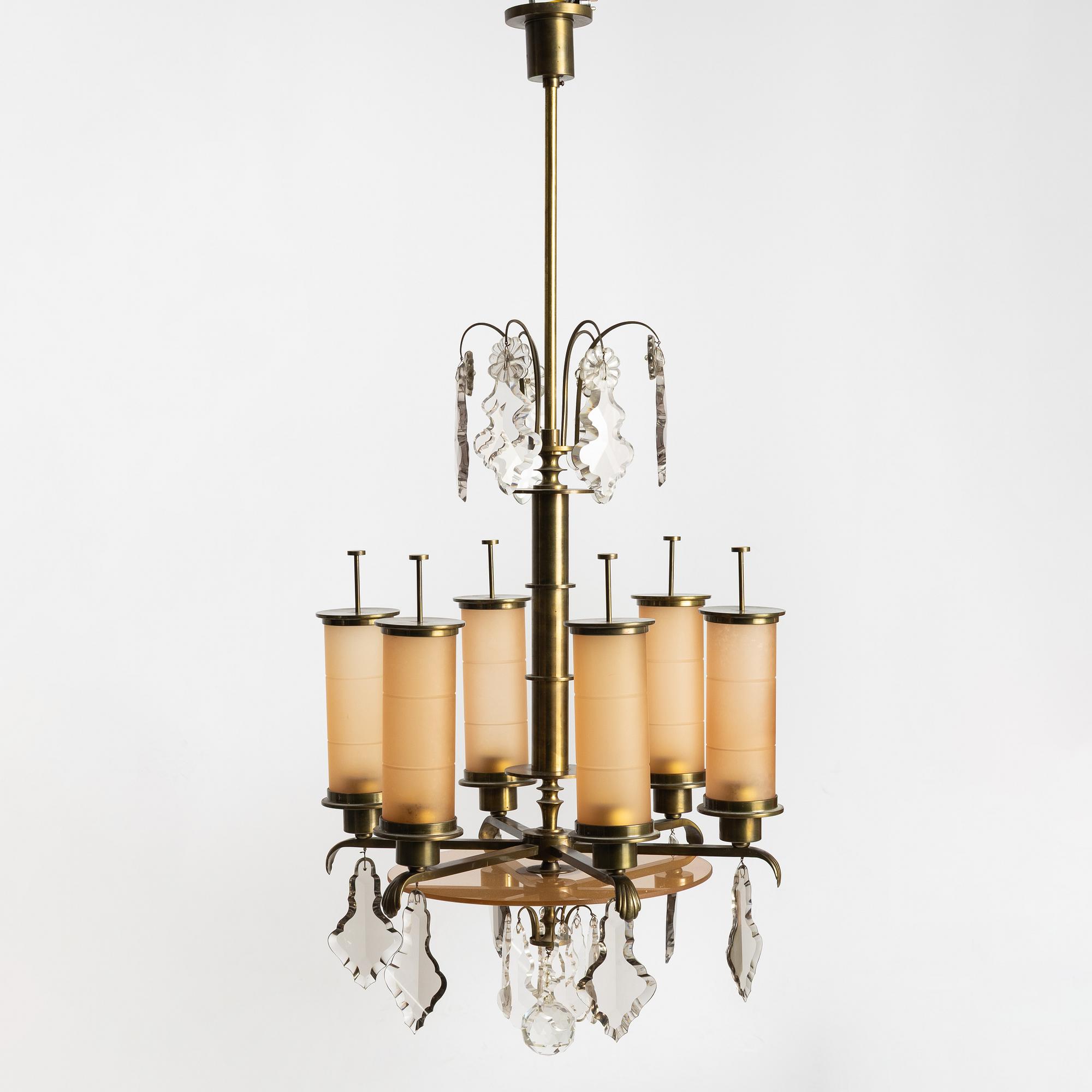 Harald Notini, a ceiling lamp model 10023, Arvid Böhlmarks Lampfabrik, Stockholm, 1930s.