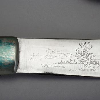 KNIV samt KRUTHORN, 1800/1900-tal.