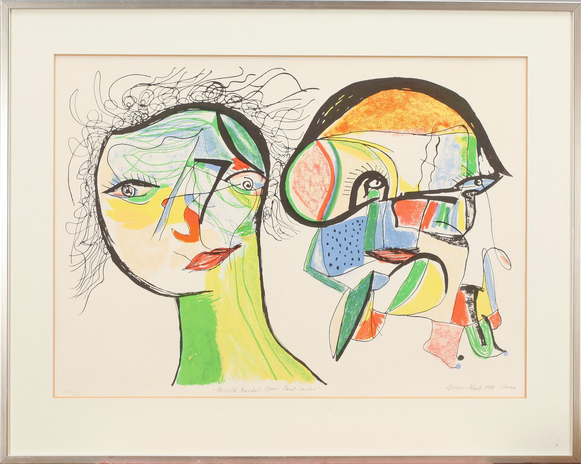 JÖRGEN NASH, färglitografi, sign, dat 1988 och numr 177/200.