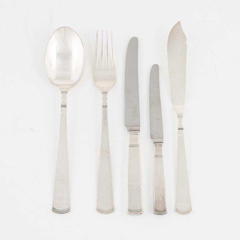 Jacob Ängman, bestick silver, 22 st, "Rosenholm".