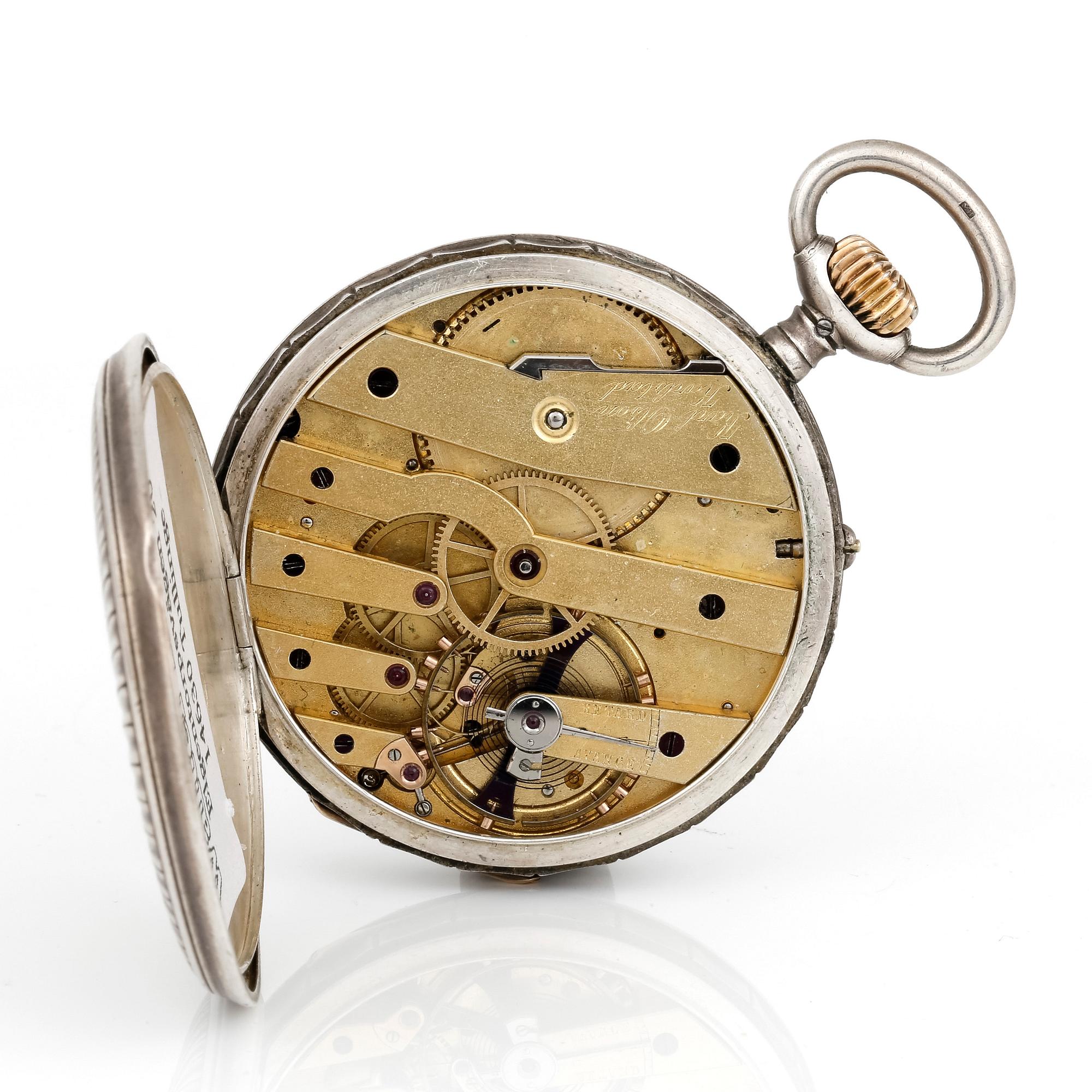 FICKUR, silver, Karl Olson, Karlstad, 1905. Tot vikt ca 89 gram.