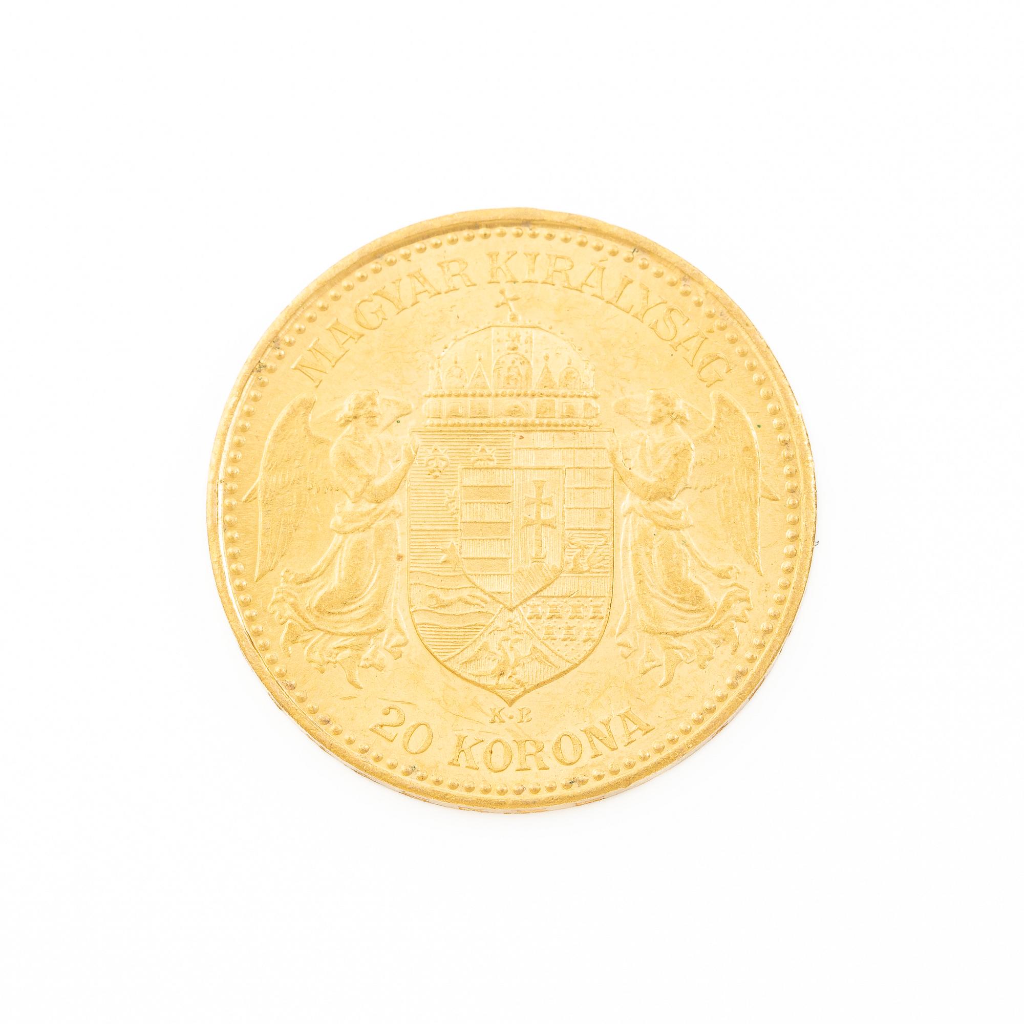 Gold coin, Hungary, 20 Korona, 1892.