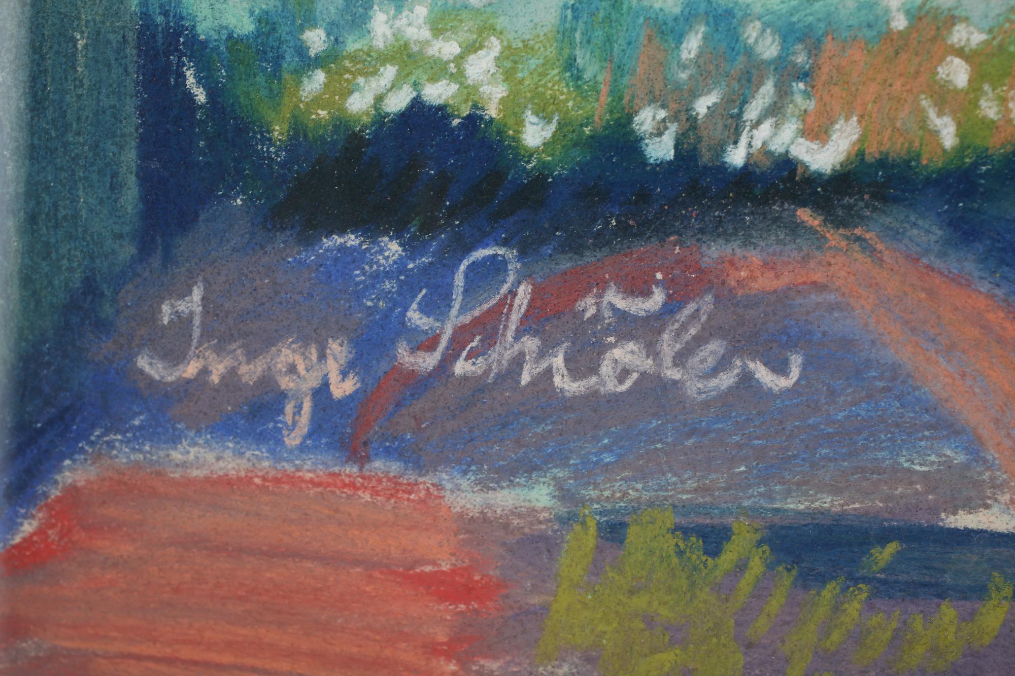 INGE SCHIÖLER, pastell, signerad.