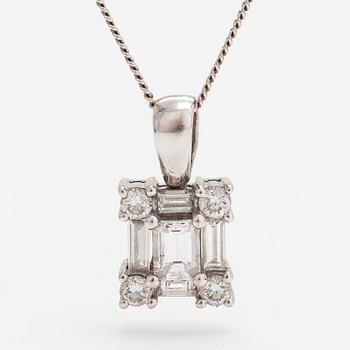Kaulakoru, 18K valkokultaa ja timantteja n. 0.56 ct yht.