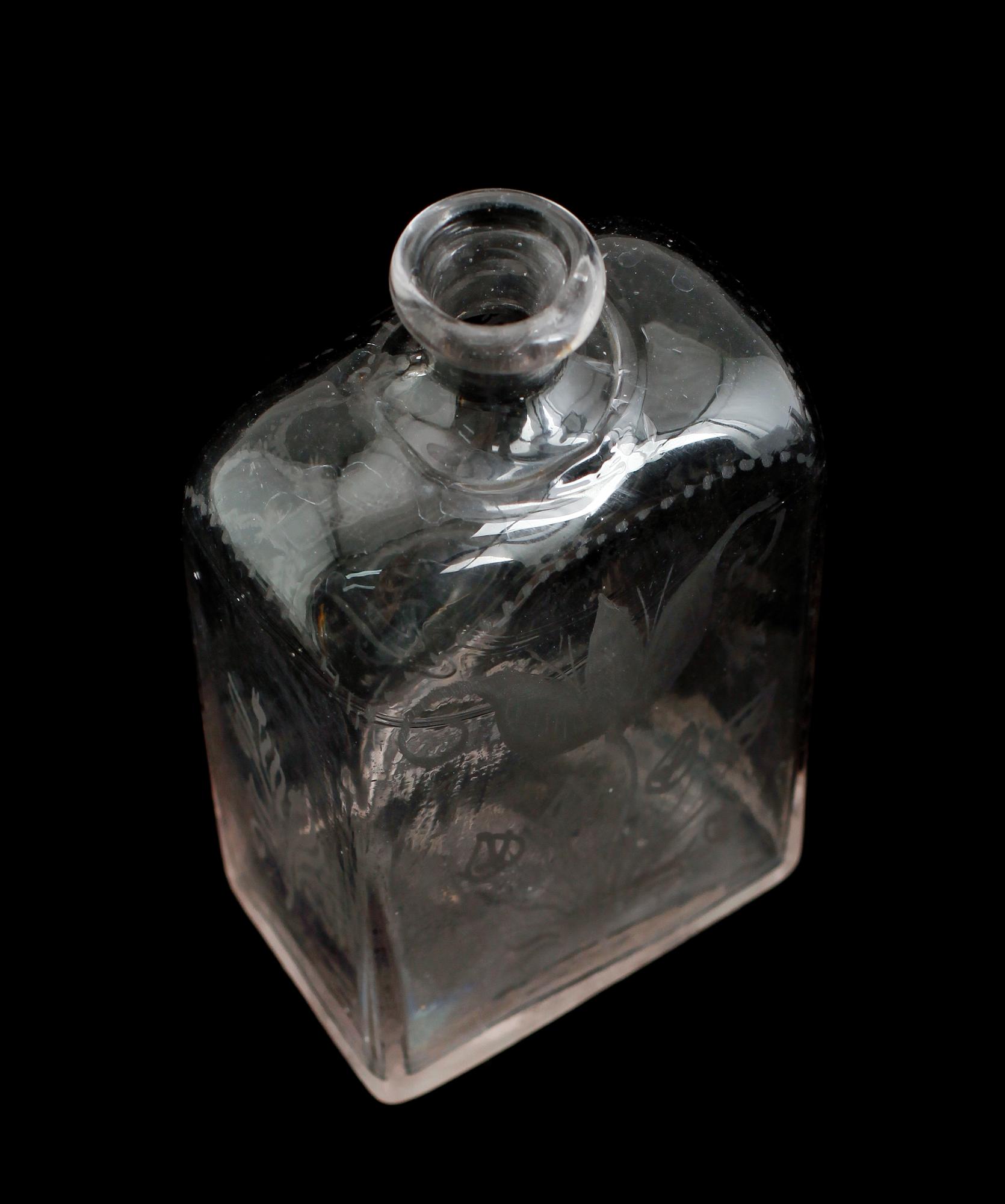 KARAFF, glas, sannolikt Cedersbergs glasbruk, 1800-talets mitt.