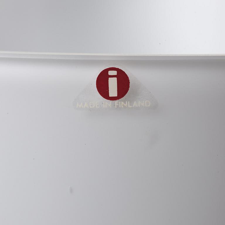 Alvar Aalto, a white mould blown glass vase, Iittala, Finland, model 3031.