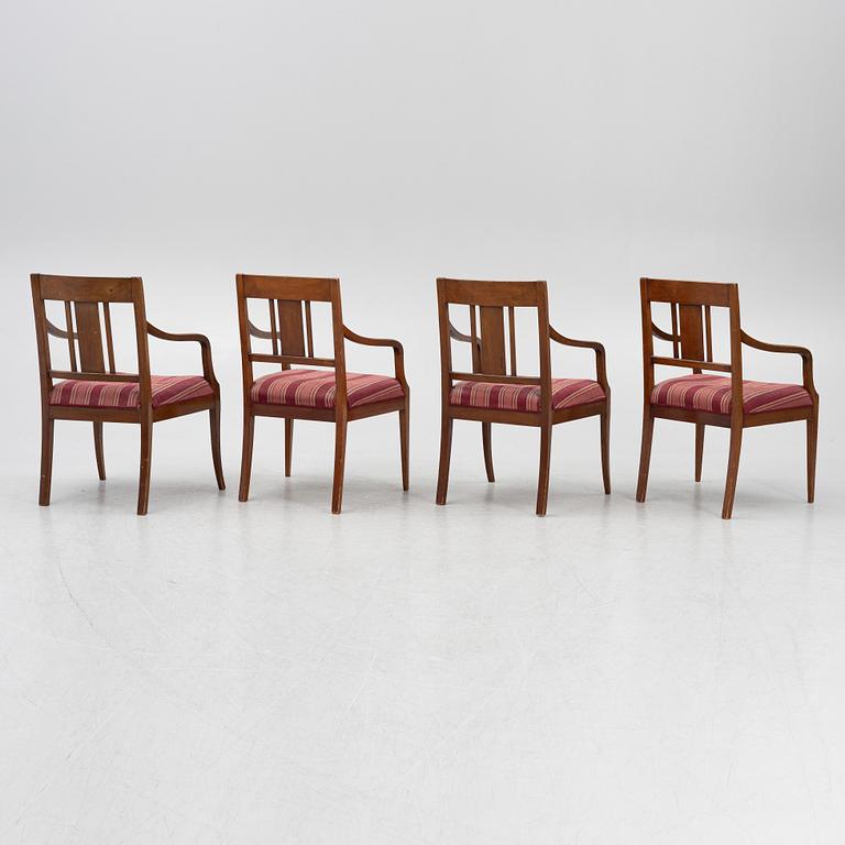 A set of four armchairs,  first half of the 20th century.