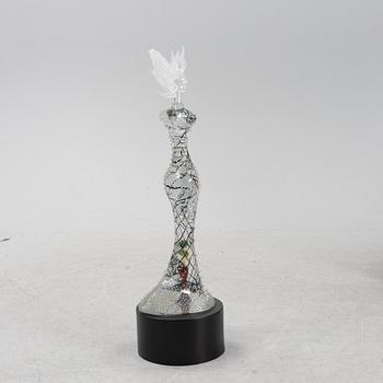 Kjell Engman, a unique glass sculpture of a female figure, Kosta Boda, Sweden.