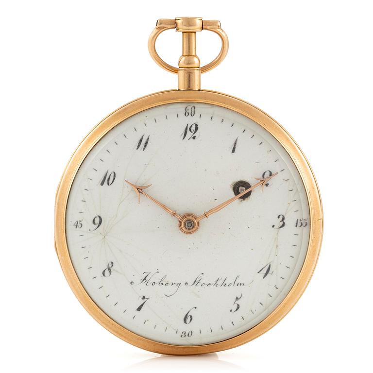 An 18k gold watch by Anders Hoberg (watchmaker in Stockholm 1797-1834).