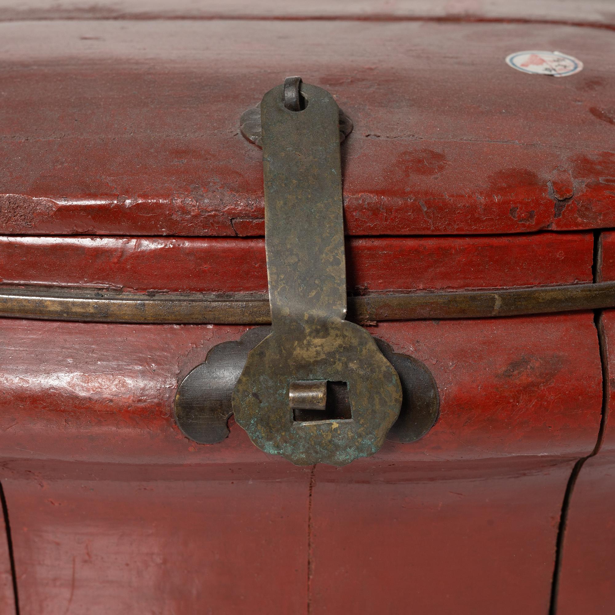 A group of three red wooden vessels, China/Southeast Asia, 20th century.