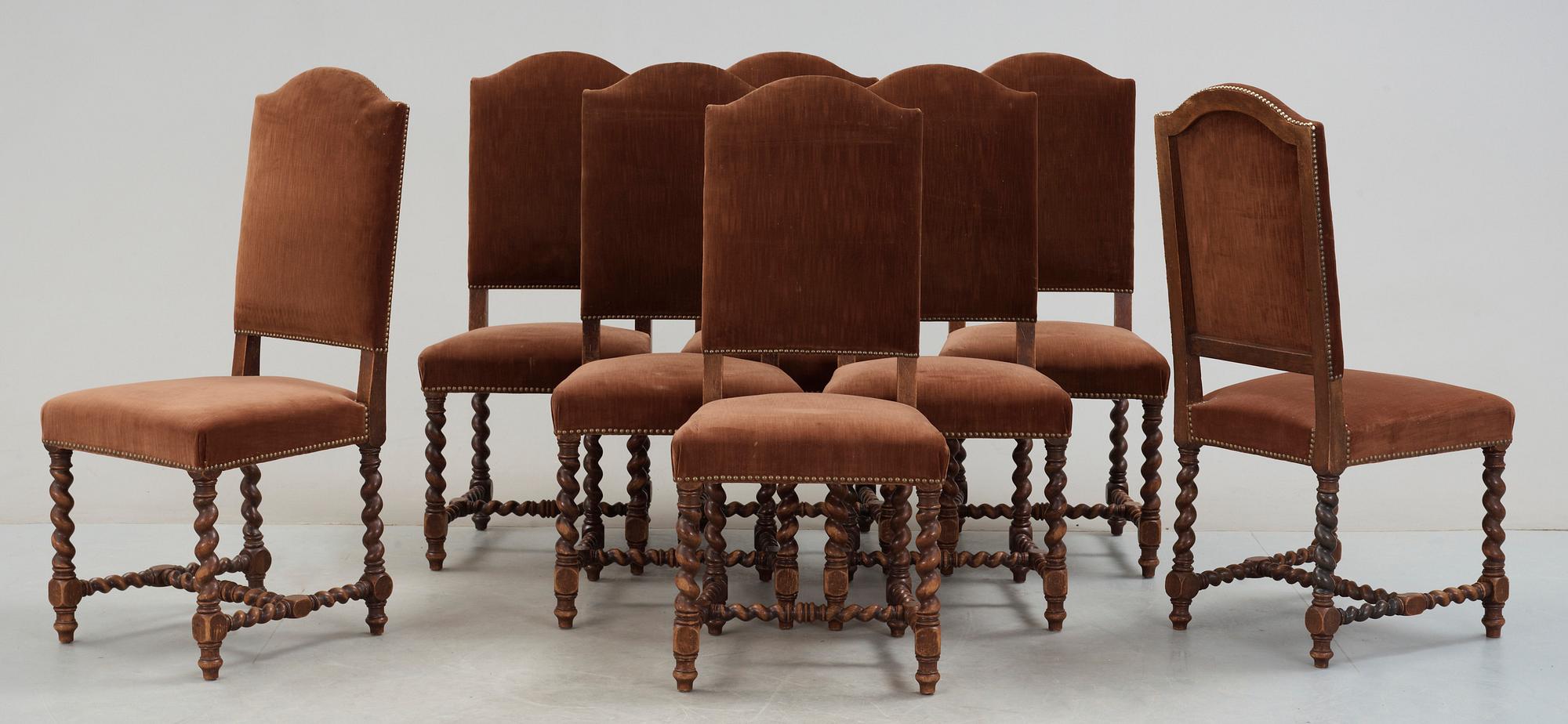 MATSALSGRUPP, 13 st, barockstil, 1900-talets första hälft.