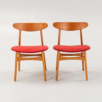 Hans J. Wegner, stolar, 6 st, "Spisestolen/ CH-23", Carl Hansen & Son, Odense, Danmark.