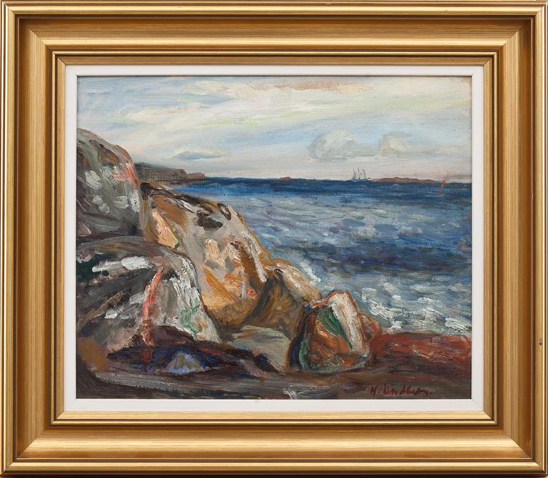 HARALD LINDBERG, olja på pannå. Signerad.