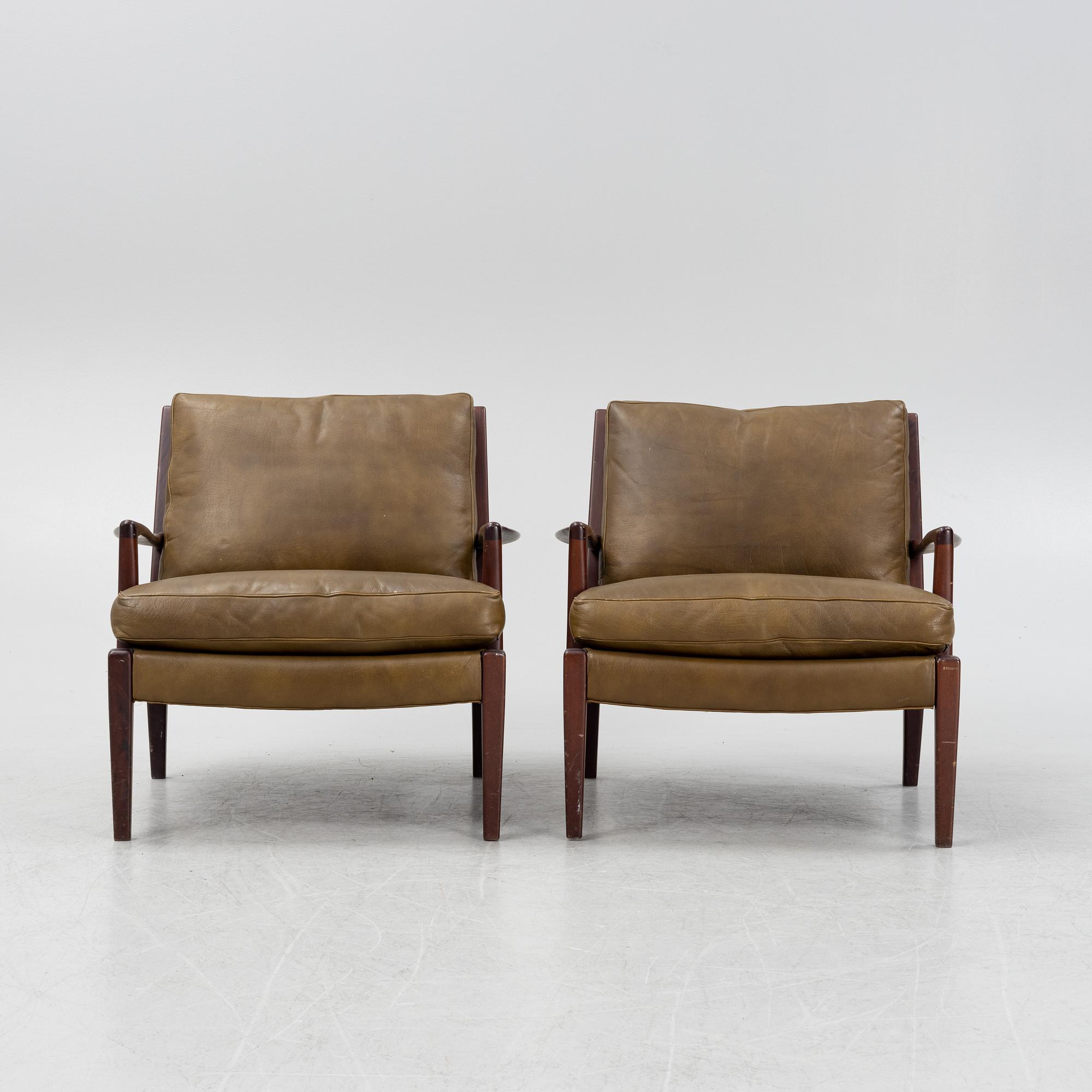 Arne Norell, fåtöljer, ett par, "Löven", Norell Möbler.