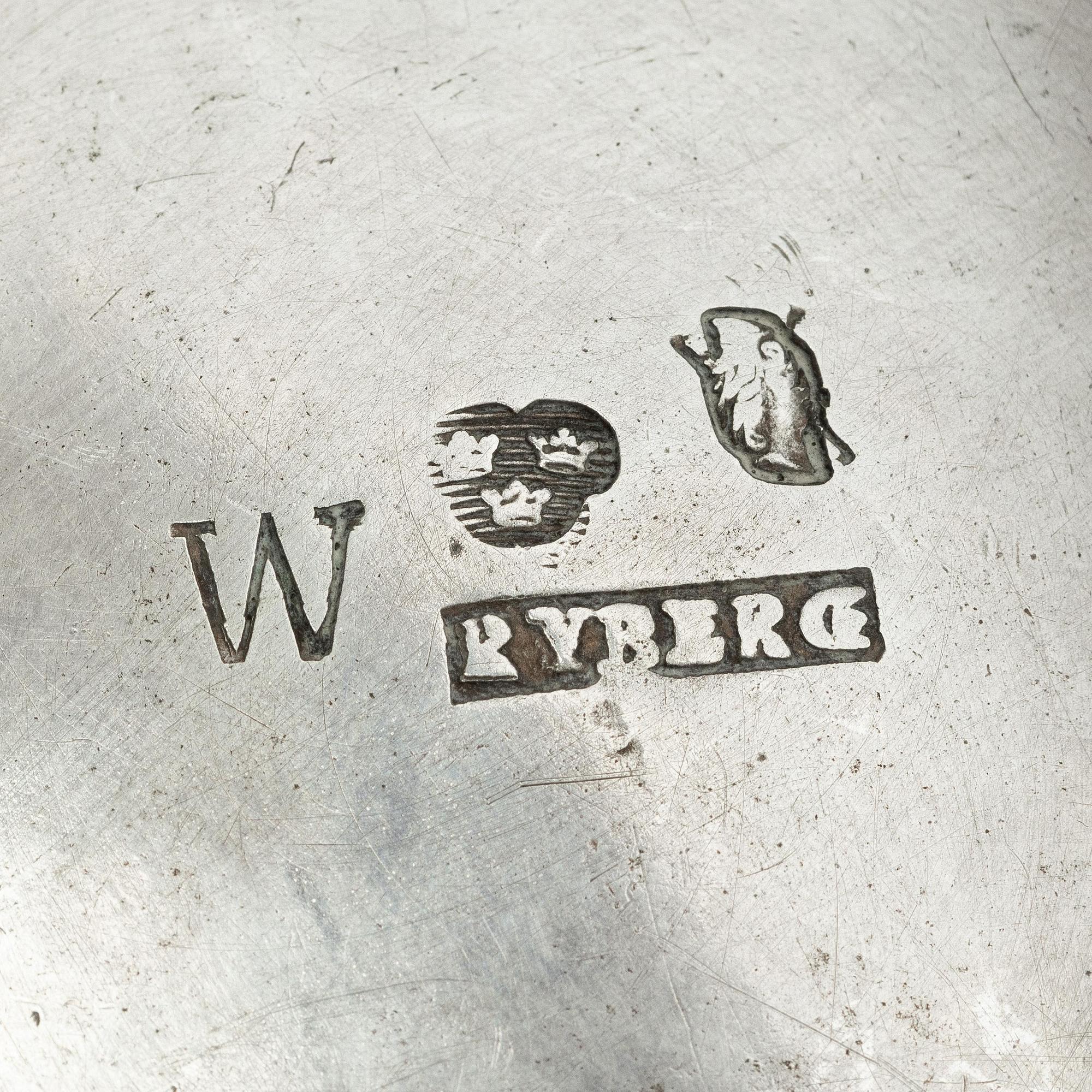 Simson Ryberg, bägare, delvis förgyllt silver, Stockholm 1779. Gustaviansk.