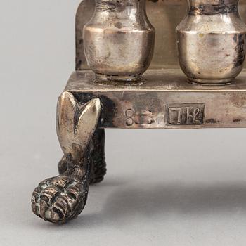 A 19th century silver chanukka-lamp.