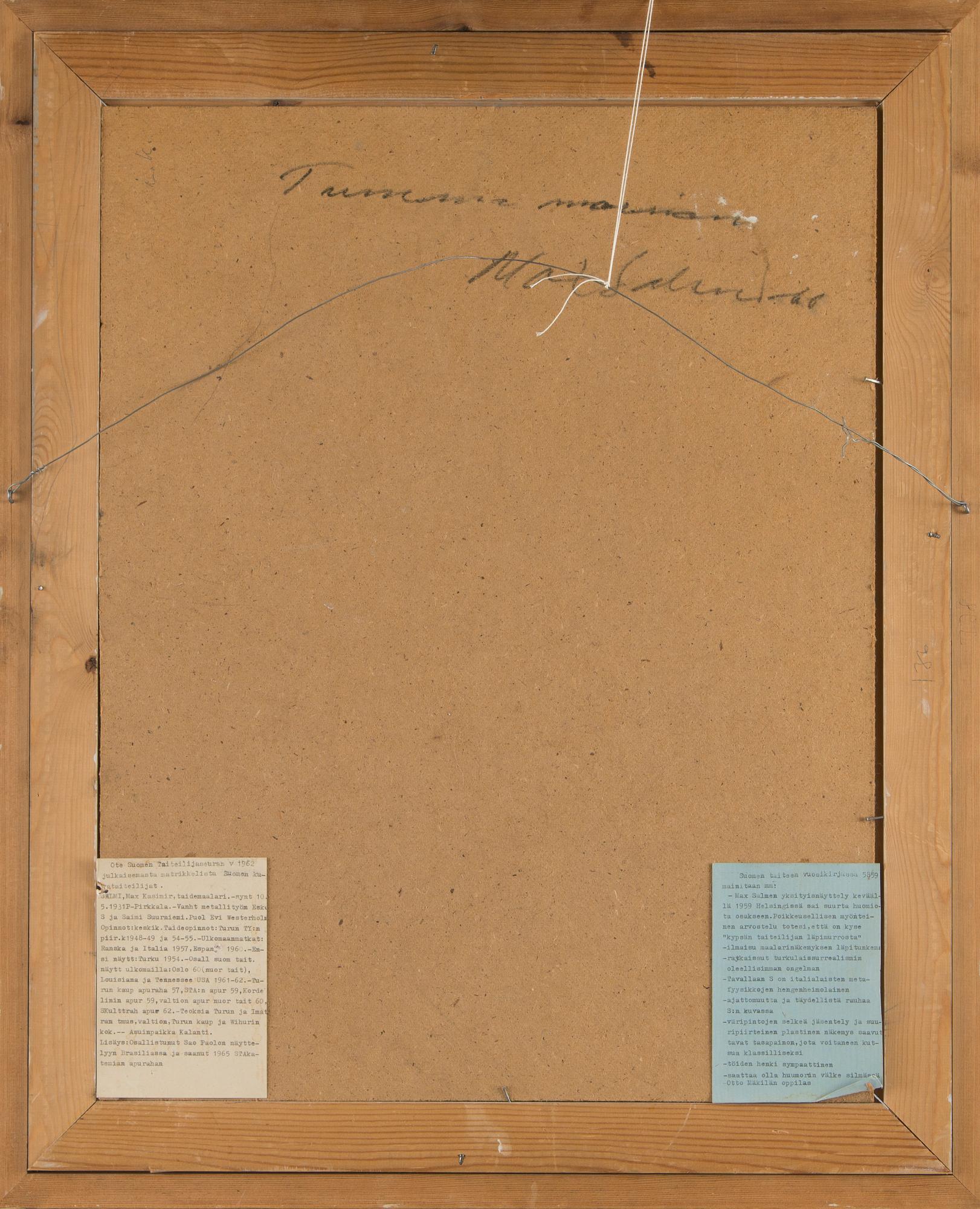 Max Salmi, "Tumma morsian" (Mörk brud).