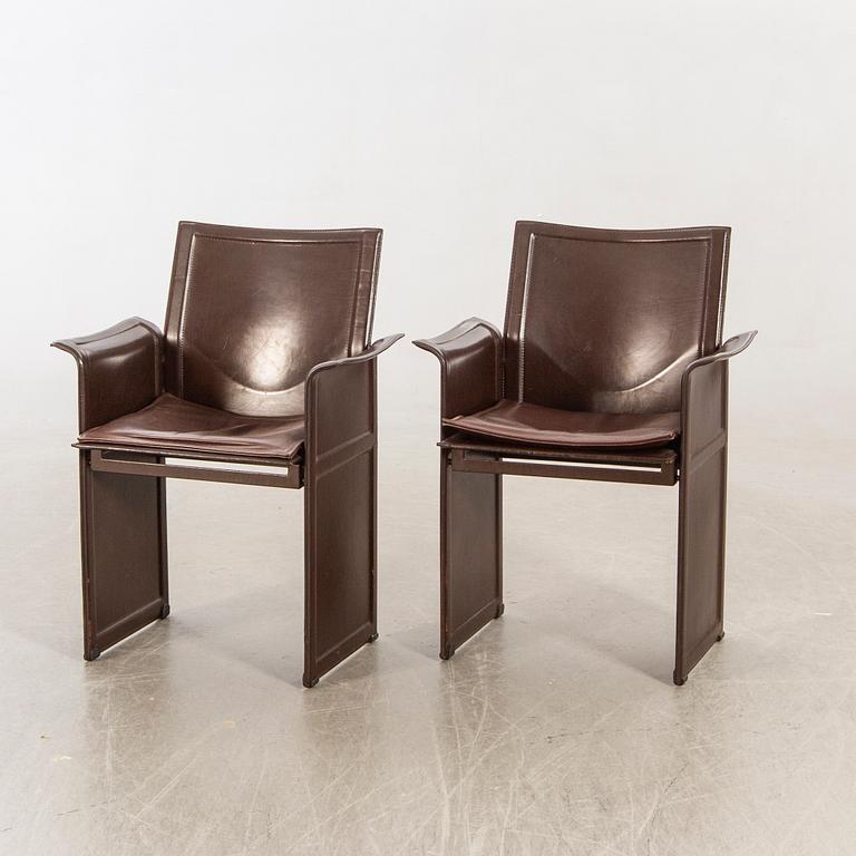 Tito Agnolo armchairs, a pair, "Korium", for Matteo Grassi, second half of the 20th century.
