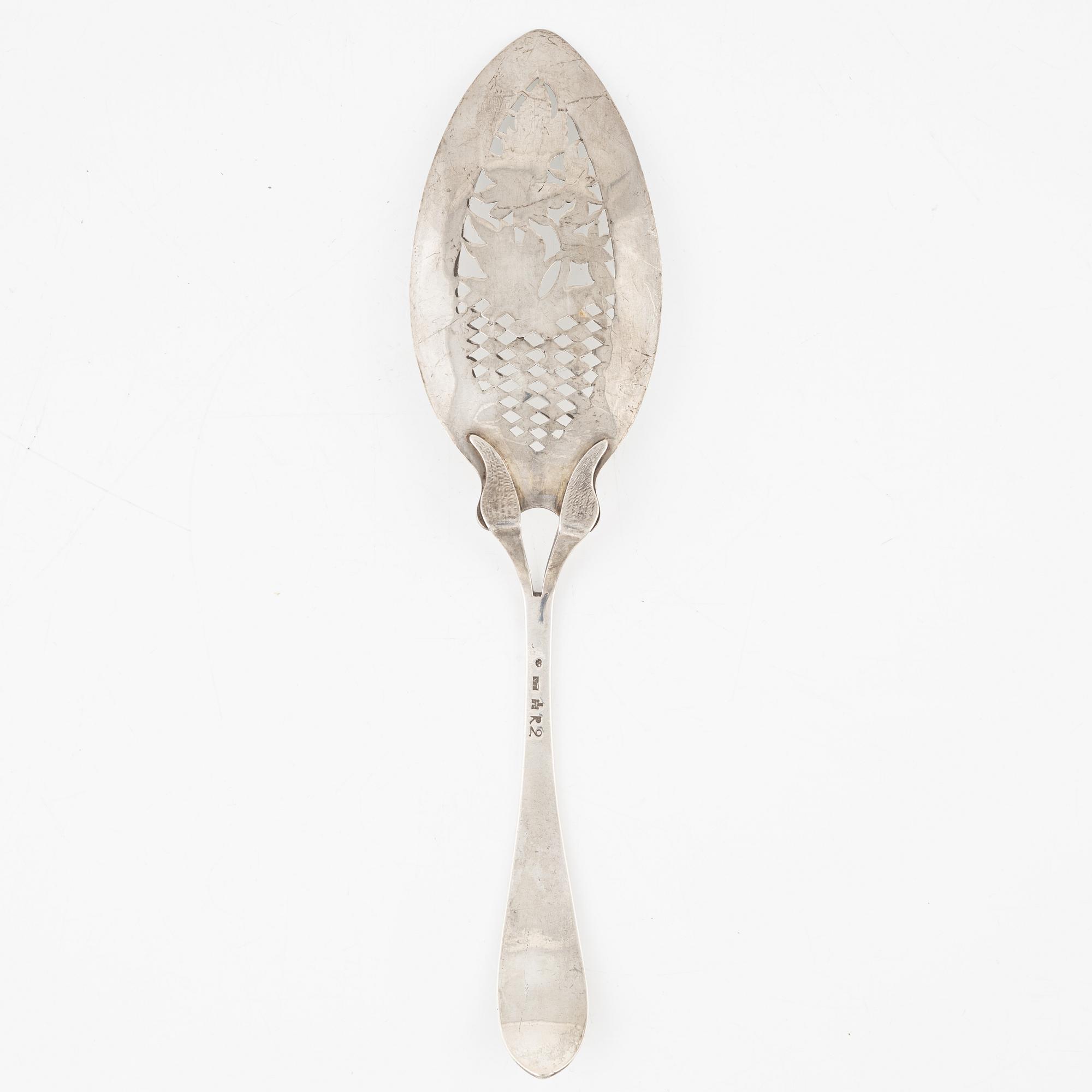 A Swedish Silver Serving Spoon, mark of Nils Tullgren, Helsingborg 1799.