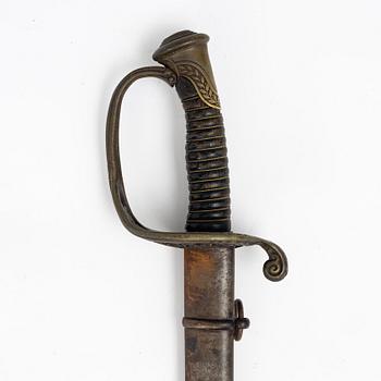 Saber, French, 19th century, with scabbard.