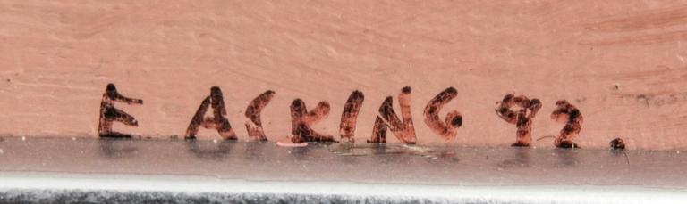 Eva Acking, olja på duk signerad och daterad 92.