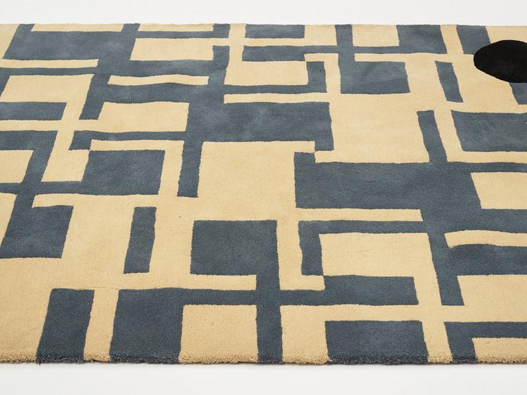 Olle Borg, a carpet, "Composition 1", hand tufted, ca 220 x 163 cm, signed Olle Borg EA 2/3 at the back on one of the labels.